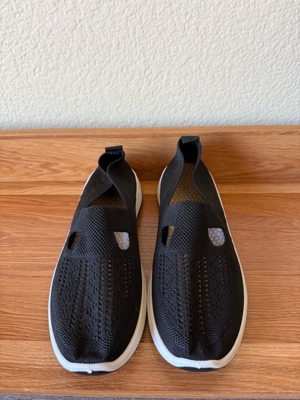 Women’s Black Knit Slip-On Sneakers - Lightweight Comfort